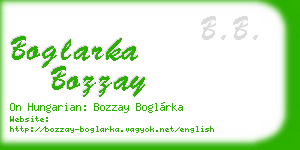 boglarka bozzay business card